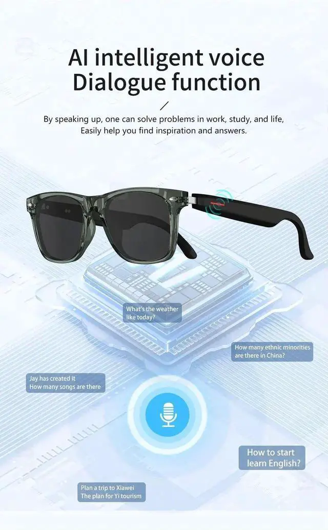 Alt view image 4 of 7 - Smart Glasses 144 AI Languages Translator Chat Intelligent B