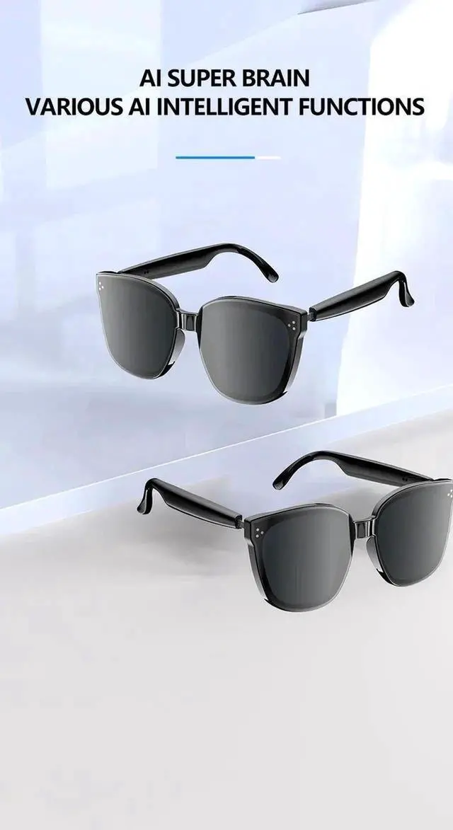 Alt view image 3 of 7 - AI Intelligent Real-time Language Translator Sunglasses Blue