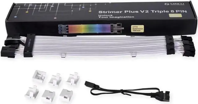 Alt view image 3 of 5 - LIAN-LI STRIMER PLUS V2 24 Pin and LIAN-LI STRIMER PLUS V2 Triple 8 Pin Combo, Addressable RGB Power Extension Cable and Addressable RGB VGA Power Cable, Include Controller for L-Connect 3.0