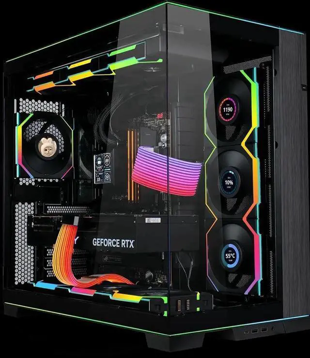 Alt view image 4 of 6 - LIAN-LI STRIMER Wireless 24 Pin and LIAN-LI STRIMER Wireless 12+4pin wide (12 Light Guides) Addressable RGB GPU Power Extension Cable Combo,Included Wireless Transmitter