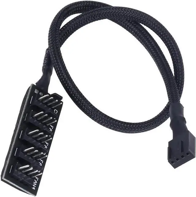 Main image of 4-Pin PWM Fan Power Supply Cable 15 Inches 1 to 5 Way PC CPU Cooling Case Fan Splitter Hub Adapter Cable Motherboard Fan Power Extension Cable Cord Wire for 4-pin or 3-pin Cooling Fans