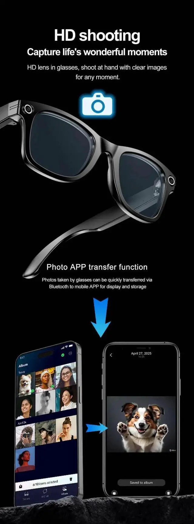 Alt view image 2 of 7 - 2025 New AI Photography Video Smart Glasses Intelligent Inte