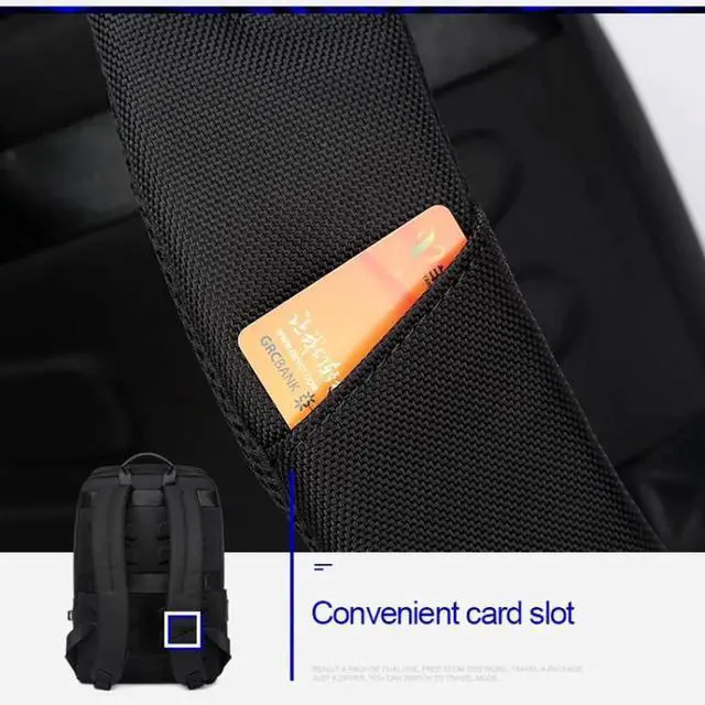 Alt view image 6 of 7 - Bopai 751-006881 Business Anti-theft Waterproof Large Capacity Double Shoulder Bag,with USB Charging Port, Size: 30x14x44cm(Black)