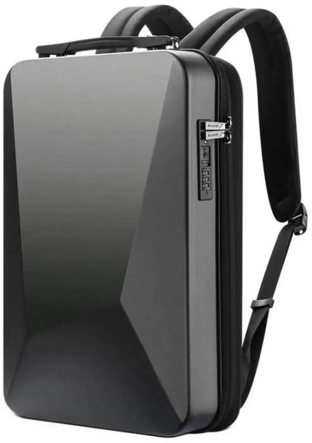 Main image of Bopai 61-93318A Hard Shell Waterproof Expandable Backpack with USB Charging Hole, Spec: Password (Black) Password (Black)