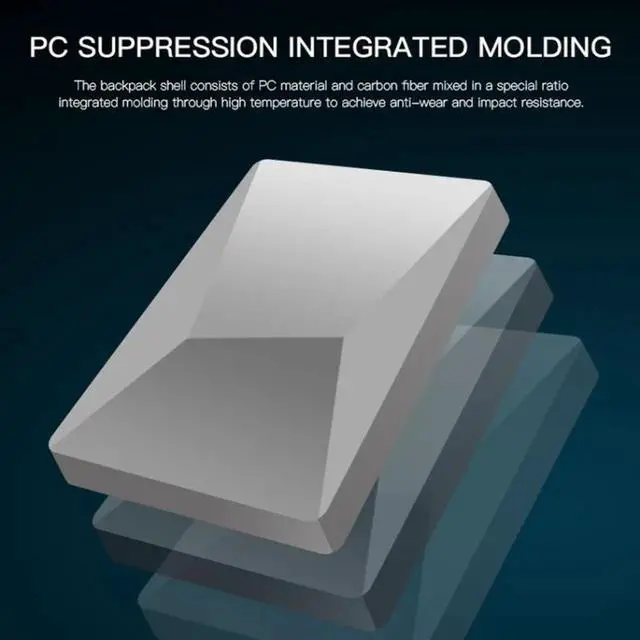 Alt view image 6 of 7 - Bopai 61-93318A Hard Shell Waterproof Expandable Backpack with USB Charging Hole, Spec: Password (Silver) Password (Silver)