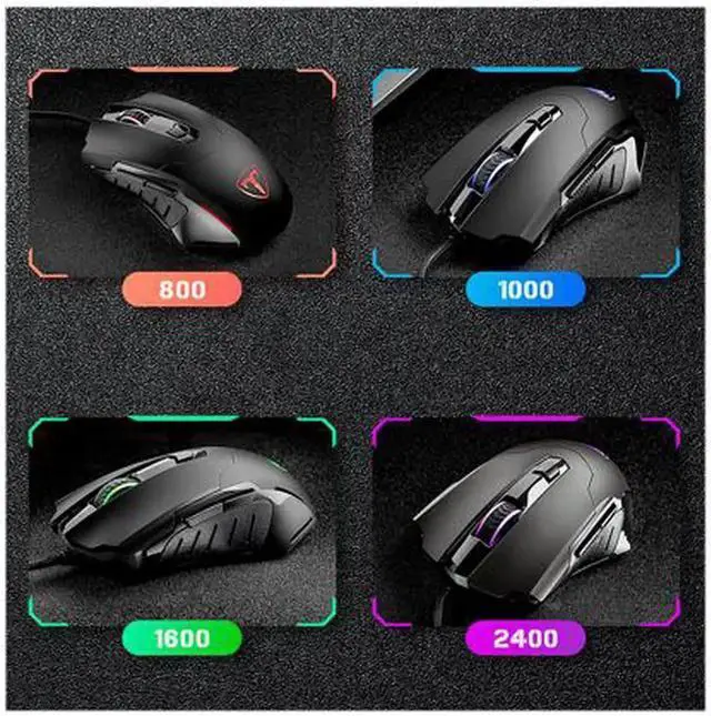 Alt view image 3 of 6 - Gaming Mouse Wired Breathing Light Ergonomic Game USB Computer Mice Multicolor Gamer Desktop Laptop PC Gaming Mouse, 6 Buttons for Windows 7/8/10/XP Vista Linux, Black