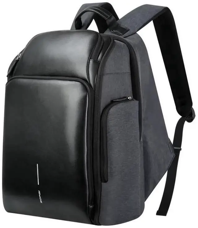 Alt view image 5 of 7 - Bopai 851-010128 Business Anti-theft Waterproof Large Capacity Double Shoulder Bag,with USB Charging Port, Size: 34x19x43cm (Black)