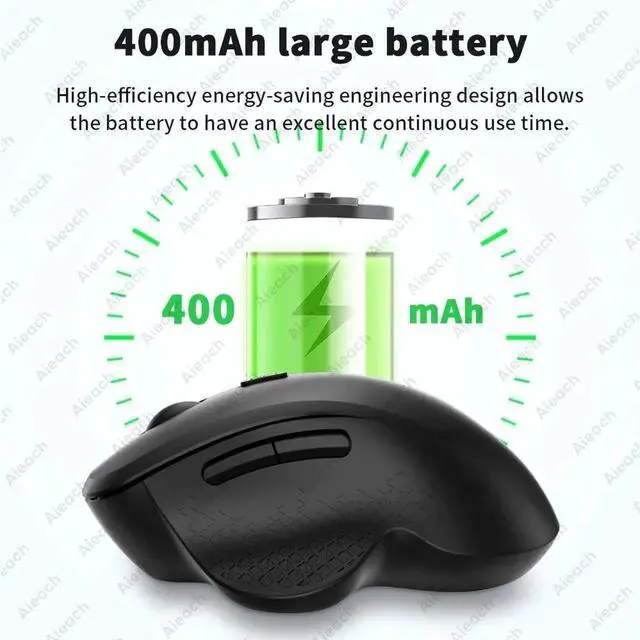 Alt view image 4 of 7 - GUIG Wireless Bluetooth Mouse Dual Mode 2.4G+BT 3 Device Con