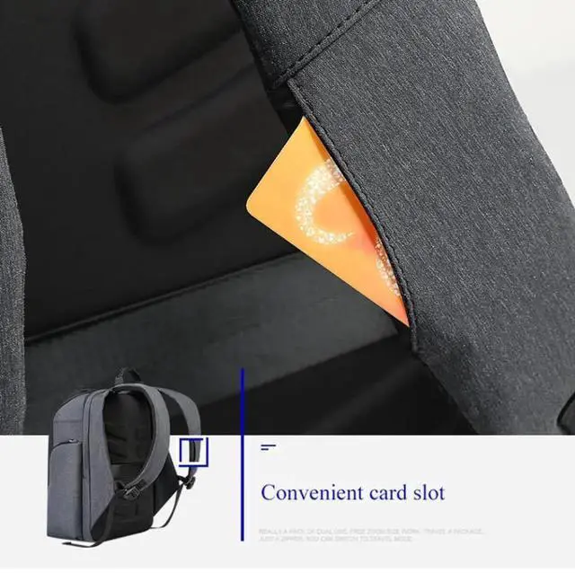 Alt view image 6 of 7 - Bopai 851-010128 Business Anti-theft Waterproof Large Capacity Double Shoulder Bag,with USB Charging Port, Size: 34x19x43cm (Black)