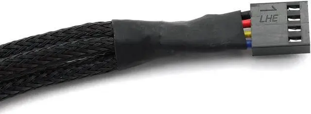 Alt view image 2 of 6 - 4Pin 1 to 3 Ways PWM Fan Splitter Cable Black Sleeved Fan Power Extension Cable 4Pin Female to 3X 4Pin Male 27cm/10.5 inches