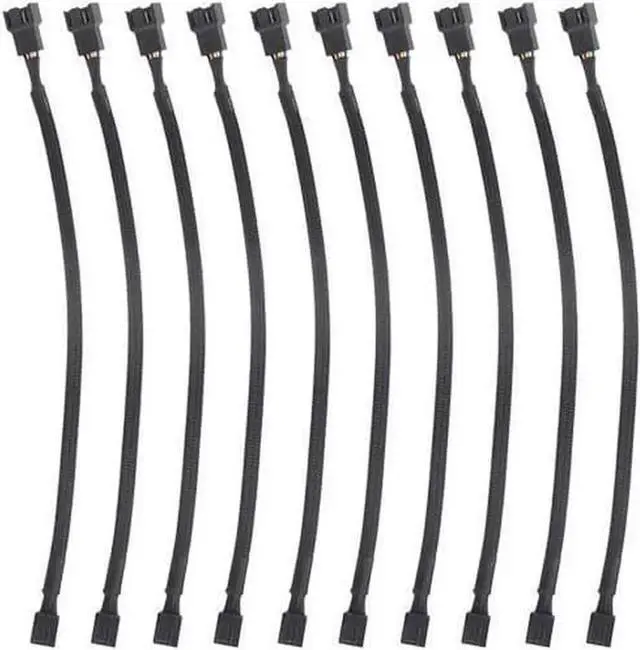 Main image of 10 PCS 10" 4 Pin PWM Fan Extension Power Cable Computer PC Fan Power Extension Cable for Computer ATX Case