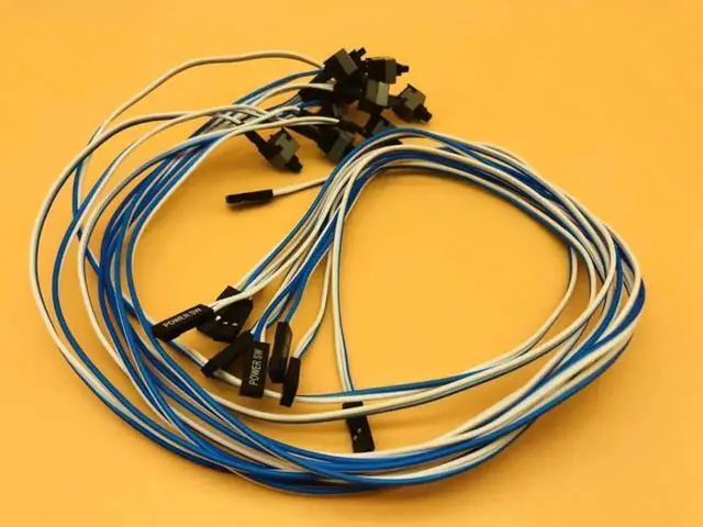 Alt view image 4 of 5 - 10Pcs 50cm 2Pin SW PC Power Cable on/off Push Button ATX Computer Switch Wire Power SW Switch Cable Re-start Cord for BTC Mining