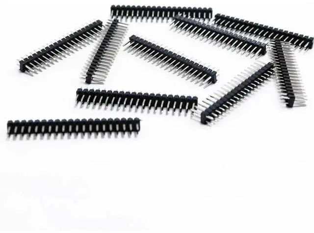 Alt view image 3 of 3 - 2 x 20-pin Dual Male Header Double Row Straight Connector Pin Header Compatible with Raspberry Pi Zero GPIO (Pack of 10)