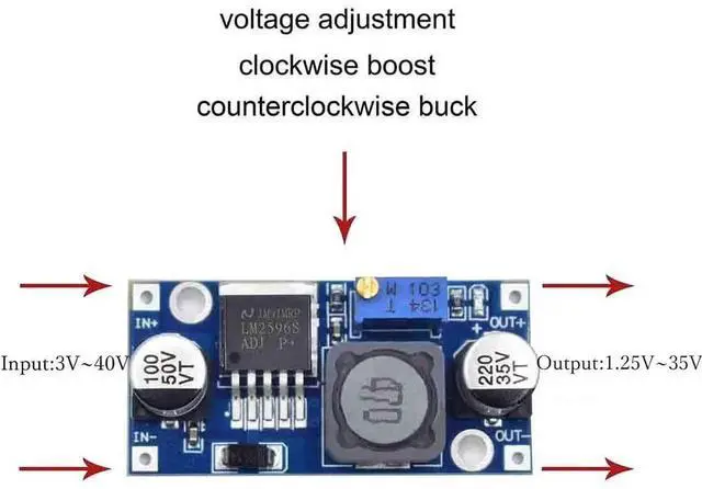Alt view image 3 of 5 - 6pcs LM2596 DC to DC 3A Buck Step-Down Power Module Supply High Efficiency Voltage Regulator Module