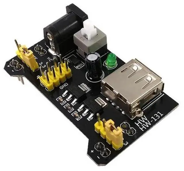 Alt view image 4 of 4 - Breadboard Power Module 3.3V/5V for Solderless Prototype Breadboard MB102 Breadboard Dedicated Power Module