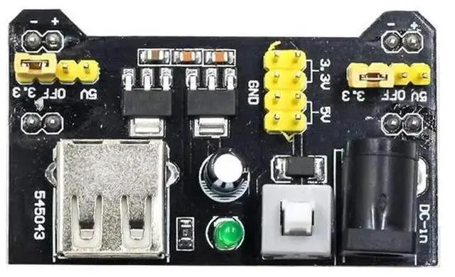 Alt view image 3 of 4 - Breadboard Power Module 3.3V/5V for Solderless Prototype Breadboard MB102 Breadboard Dedicated Power Module