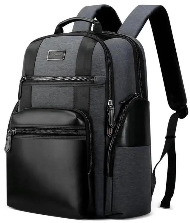 Alt view image 3 of 7 - Bopai 851-014318 Fashion Outdoor Breathable Waterproof Anti-theft Three-layer Large Capacity Double Shoulder Bag,with USB Charging Port, Size: 31x17x44cm(Grey)