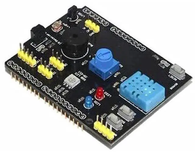 Alt view image 3 of 5 - 9-in-1 Multifunctional Expansion Board DHT11 Temperature and Humidity LM35 Temperature Buzzer Compatible with UNO