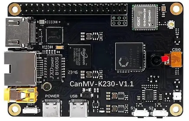Main image of CanMV-K230 Embedded Dual-Core RISC-V CPU AI Development Board Build-in DPU HD Video Input LCD Display Support Linux,1 set * CanMV K230 development board,Black