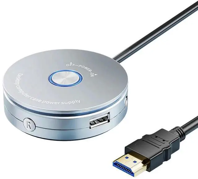 Main image of COOLHOOD External PC Power Button Desktop Computer Case Reset Switches Button with USB 2.0 Port for Office Internet Cafes