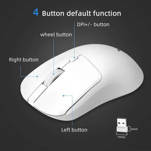Alt view image 4 of 7 - 2.4G Wireless Mouse Gaming Mouse Ergonomic Mice 800-1200-160