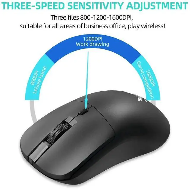 Alt view image 2 of 7 - 2.4G Wireless Mouse Gaming Mouse Ergonomic Mice 800-1200-160