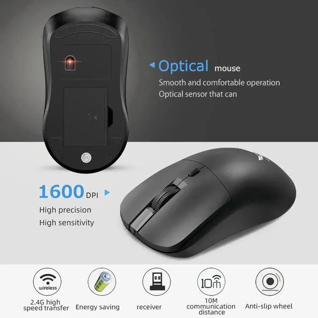 Alt view image 7 of 7 - 2.4G Wireless Mouse Gaming Mouse Ergonomic Mice 800-1200-160