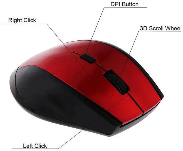 Alt view image 6 of 7 - 2.4Ghz Wireless Mouse Gamer for Computer PC Gaming Mouse Wit