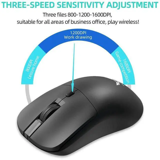 Alt view image 3 of 7 - Wireless 2.4G Mouse Light Weight Design DPI Adjustable Plug