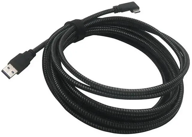 Main image of Braided Link Cable VR Type C-A PC Gaming & Charging Cord Type-C Right Angle to USB A Fast Charging Cord Compatible with Oculus Quest 2 Charging Cable