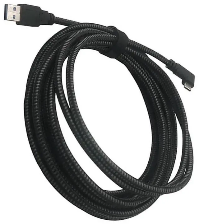 Alt view image 2 of 5 - Braided Link Cable VR Type C-A PC Gaming & Charging Cord Type-C Right Angle to USB A Fast Charging Cord Compatible with Oculus Quest 2 Charging Cable