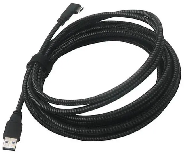 Alt view image 5 of 5 - Braided Link Cable VR Type C-A PC Gaming & Charging Cord Type-C Right Angle to USB A Fast Charging Cord Compatible with Oculus Quest 2 Charging Cable