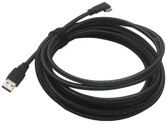 Alt view image 4 of 5 - Braided Link Cable VR Type C-A PC Gaming & Charging Cord Type-C Right Angle to USB A Fast Charging Cord Compatible with Oculus Quest 2 Charging Cable