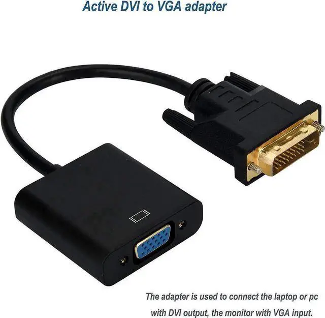 Alt view image 4 of 7 - Active DVI-D to VGA Adapter, Benfei DVI-D 24+1 to VGA Male to Female Adapter for DVI Device, Laptop, PC to VGA Displays, Monitors, Projectors