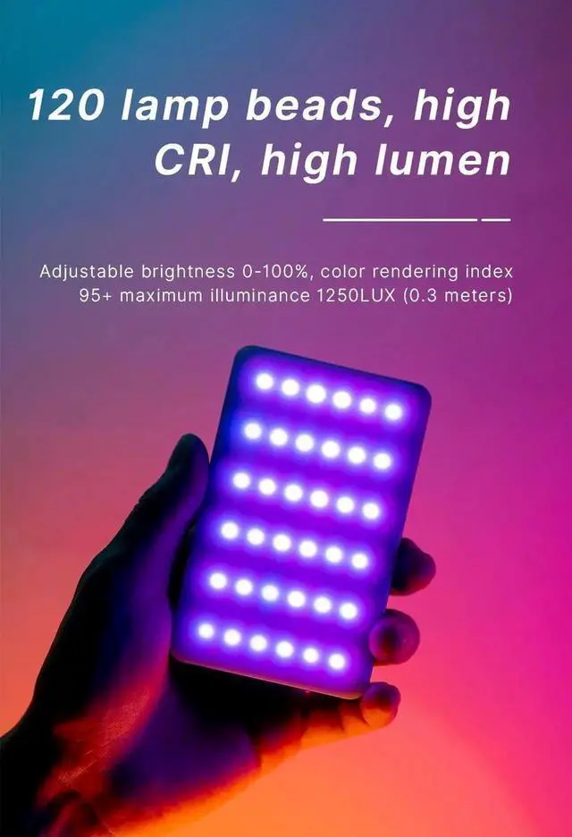 Alt view image 3 of 7 - Ulanzi VL120 RGB Camera Video Light Mini Portable 3100mAh Ph