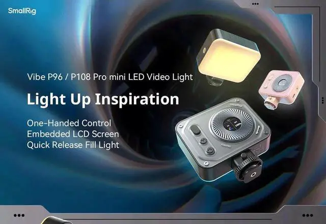 Main image of SmallRig Vibe P96 Pro mini LED Video Light Pink Black Color