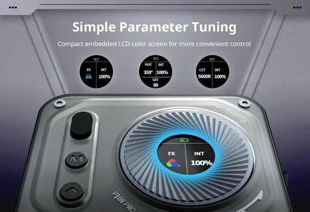 Alt view image 6 of 7 - SmallRig Vibe P96 Pro mini LED Video Light Pink Black Color