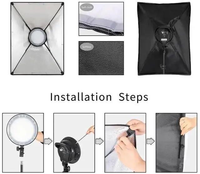 Alt view image 5 of 7 - Softbox Light Photography Kit Photo 2M Tripiod for Soft Box