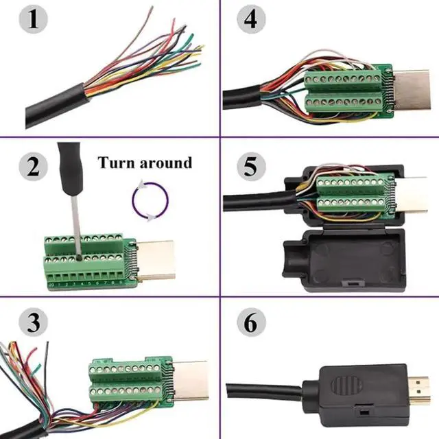 Alt view image 2 of 4 - HDMI Solderless Adapter Solder Gold Plated Extension Cable Connector Signals Terminal Breakout Board with Case
