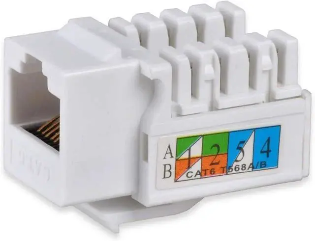 Alt view image 2 of 5 - 2-Port CAT 6 Ethernet Wall Plate, RJ45 Ethernet Punch Down Keystone Inserts Jack Network Wall Plate Panel - Cat6/5/5e Compatible (1-Pack)