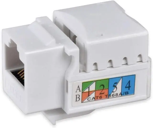 Alt view image 3 of 5 - 2-Port CAT 6 Ethernet Wall Plate, RJ45 Ethernet Punch Down Keystone Inserts Jack Network Wall Plate Panel - Cat6/5/5e Compatible (1-Pack)