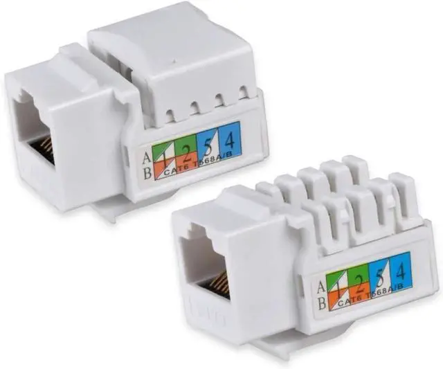 Alt view image 4 of 5 - 2-Port CAT 6 Ethernet Wall Plate, RJ45 Ethernet Punch Down Keystone Inserts Jack Network Wall Plate Panel - Cat6/5/5e Compatible (1-Pack)