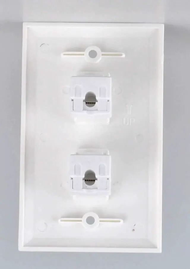Alt view image 5 of 5 - 2-Port CAT 6 Ethernet Wall Plate, RJ45 Ethernet Punch Down Keystone Inserts Jack Network Wall Plate Panel - Cat6/5/5e Compatible (1-Pack)