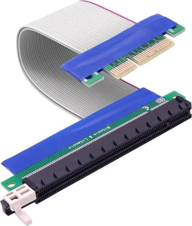 Main image of PCI-E 4X to 16x Riser Cable Adapter PCI Express 4X to 16x Riser Card Converter Extension Cable for Graphics SSD RAID Cards etc-19cm
