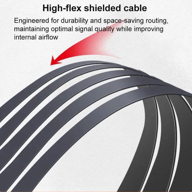 Alt view image 2 of 7 - OwlTree Pcie 4.0 Riser Cable, PCIe 4.0 x16 High Speed Flexible Extension 90 Degree Adapter Compatible with 4090 4080 4070 3090 and Pcie 3.0 System