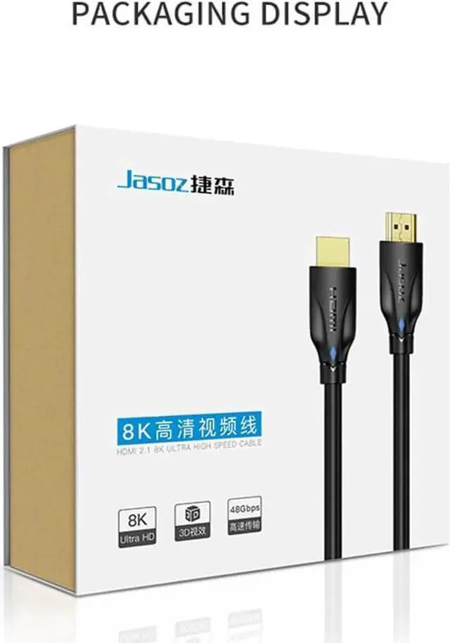 Alt view image 2 of 7 - 3FT/6FT/10FT/16FT/30FT4K120Hz HDMI2.1 Gaming Cable 48Gbps Ultra High Speed (8K@60Hz 7680x4320, 4K@120Hz) HDCP 2.2&2.3, eARC,HDR10, Dynamic HDR, Compatible with Roku TV/HDTV/PS5/Blu-ray - 6 ft.