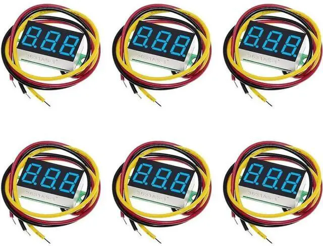 Main image of 6pcs 0.36'' 3-Digit 7-Segment Display Voltmeter Three-Wire DC 0V-32V 3-Digit LED Display LED Digital Tube