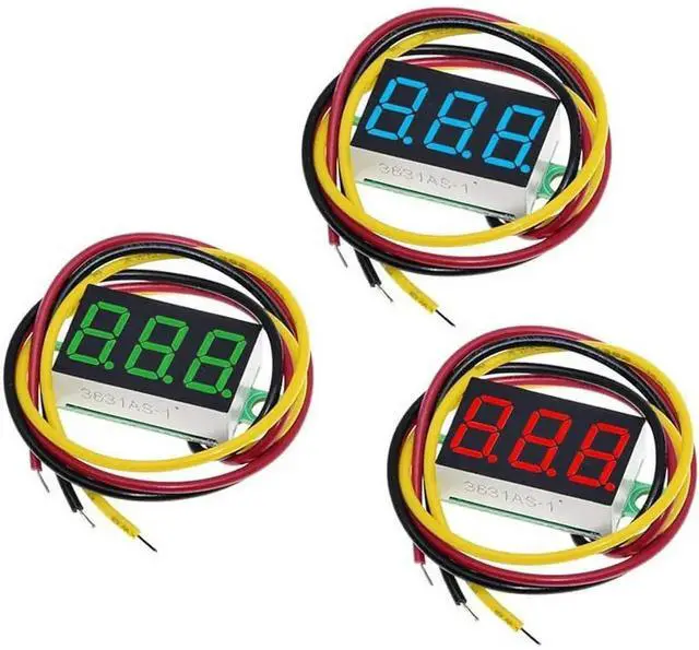 Alt view image 2 of 5 - 6pcs 0.36'' 3-Digit 7-Segment Display Voltmeter Three-Wire DC 0V-32V 3-Digit LED Display LED Digital Tube