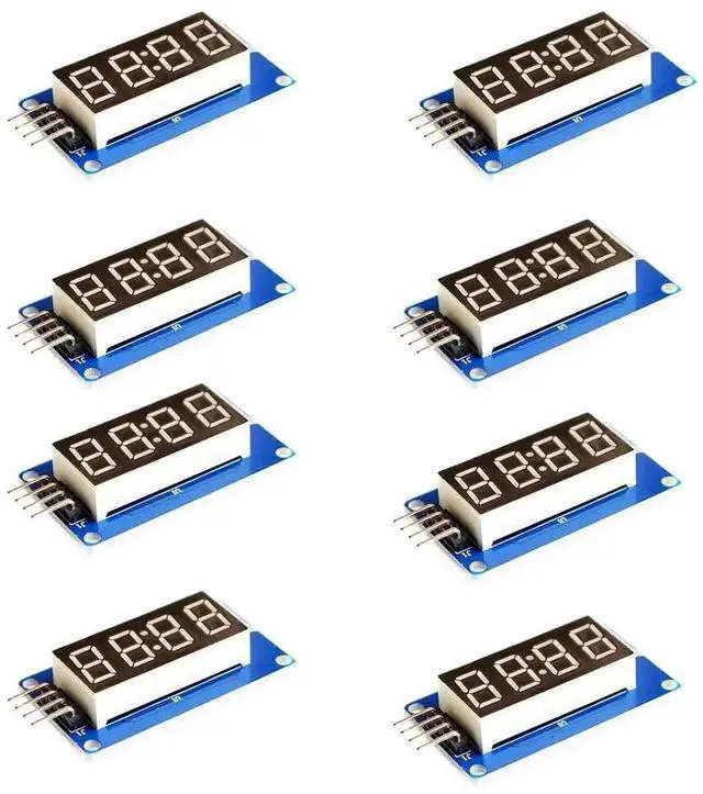Main image of 8pcs TM1637 4-Digit Co-Anode Digital Tube Display Module Red LED Segment Clock Display Adjustable LED Brightness