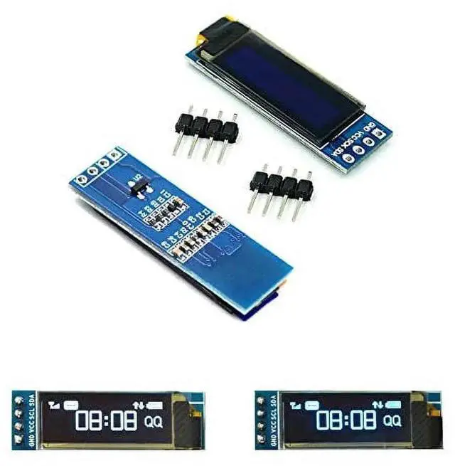 Main image of 2pcs 0.91 inch OLED Display Module White Blue Color Display I2C Interface SSD1306 OLED Screen Driver DC 3.3V~5V Compatible with Arduino Raspberry Pi